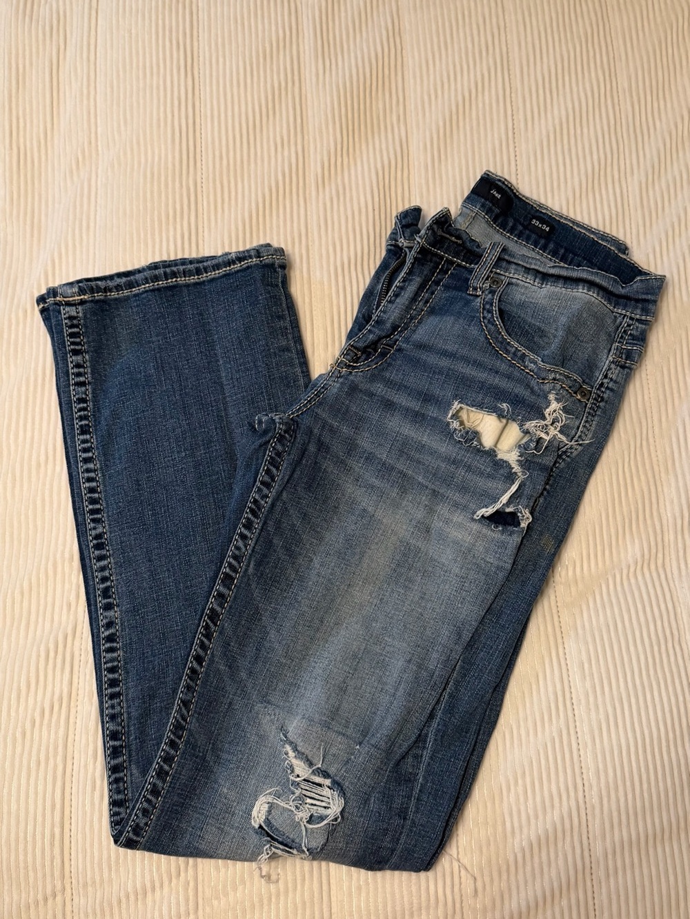 BKE Jake Distressed Light Wash Jeans Men’s 33x34